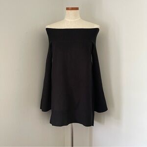 Anthropologie black Elise Off the Shoulder sweater Tunic size medium